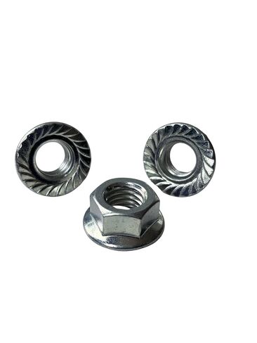 (25 Pcs) 5/8"-11 Hex Serrated Flange Nuts Case Hardened Zinc Clear Trivalent in Kuwait