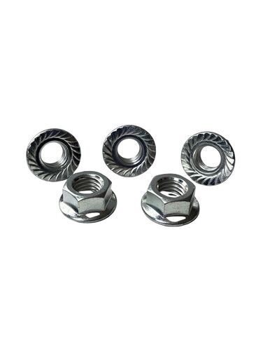 (25 Pcs) 5/8"-11 Hex Serrated Flange Nuts Case Hardened Zinc Clear Trivalent in Kuwait