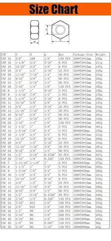 1/4-28 UNF Hex Nuts, 304 Stainless Steel Standard Nuts 130 PCS Silver Anti-Corrosion Fasteners for Machinery & Furniture in Kuwait