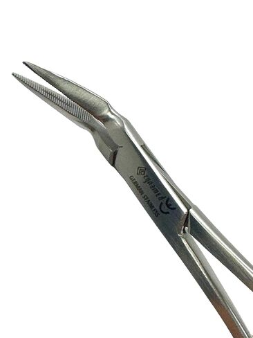 (1 EA) Stieglitz Splinter Forceps 45°, 5.5" (13.97cm) Dental Root Fragment Forceps 45 Degree Tapered, Fine Tips, Serrated - Dental Instruments in Kuwait