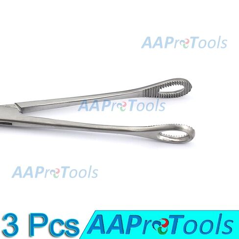 3× FOERSTER Sponge Forceps 9.5" Straight Serrated Holding Veterinary Instruments A+ Quality in Kuwait