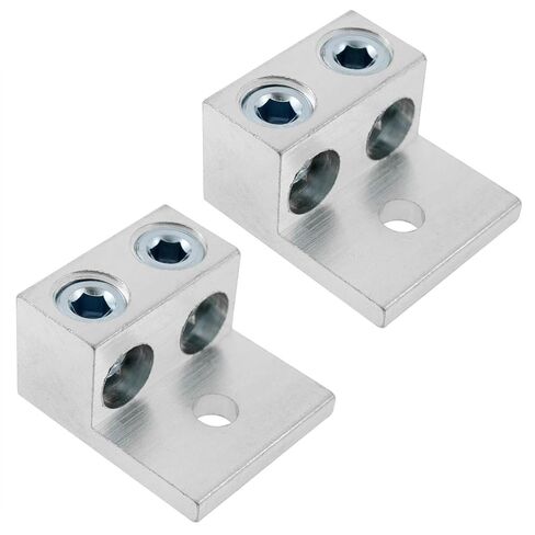 Lovelysp Two Hole Aluminium Lug Aluminium Mechanical Lug Dual Rated Double Wire Barrel Aluminum Mechanical Lug (2/0 2PCS in Kuwait