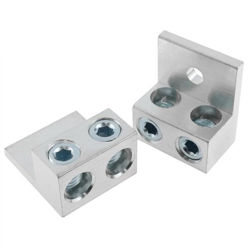 Lovelysp Two Hole Aluminium Lug Aluminium Mechanical Lug Dual Rated Double Wire Barrel Aluminum Mechanical Lug (2/0 2PCS in Kuwait