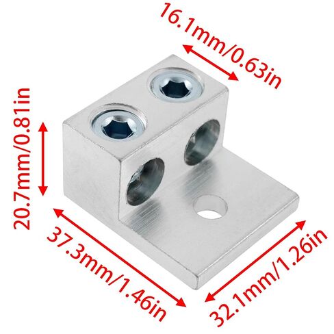 Lovelysp Two Hole Aluminium Lug Aluminium Mechanical Lug Dual Rated Double Wire Barrel Aluminum Mechanical Lug (2/0 2PCS in Kuwait