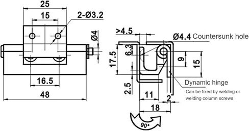 Zinc Alloy Bending Hinge Industrial Distribution Cabinet Door Concealed Type Loose Leaf 1Pcs in Saudi Arabia