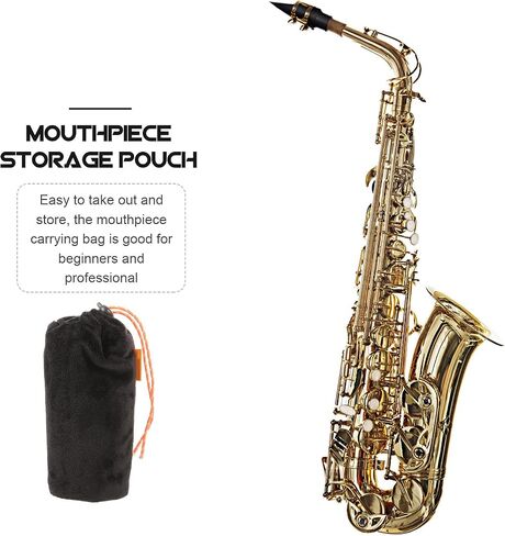 BESTonZON Flannelette Saxophone Mouthpiece Pouch Bag with Anti-static Protection and Soft Thick Material, Black Sax Accessory for Practice and Stage Performance, Suitable for Beginners in Kuwait