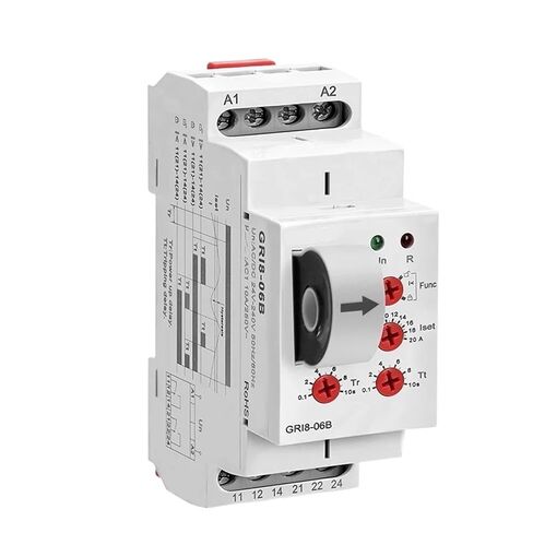 GRI8-06 Current Sensor Relay 18mm Width 2CO 8A AC/DC Current Testing Relay 24V-240V Wide Range(GRI8-06B ACDCCurrent) in Saudi Arabia