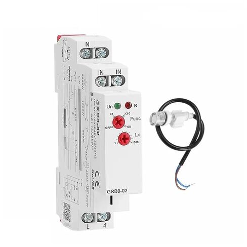 GRB8-01/02 Din Rail Twilight Switch Timer Light Sensor Relay AC110V-240V Auto ON Off(GRB8-02 AC110-240V) in Saudi Arabia