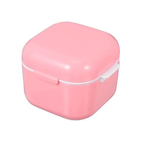 Operitacx Denture Bath Box: False Teeth Storage Box - Portable Retainer Storage Holder - Aligner Organizer Container - Travel Dental Soak Case for Elderly Pink in Kuwait