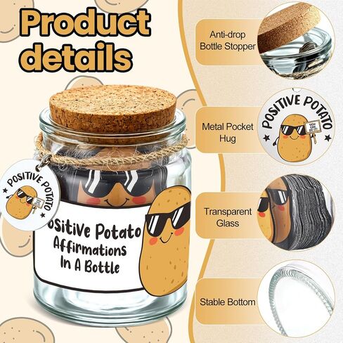 Chunful 50 Positive Pickle Messages Jar, Daily Affirmation Cards for Women, Christmas Gifts for Stocking Stuffers, Pickle Emotional Gifts with Support Stickers and Pocket Hug Coin in Saudi Arabia