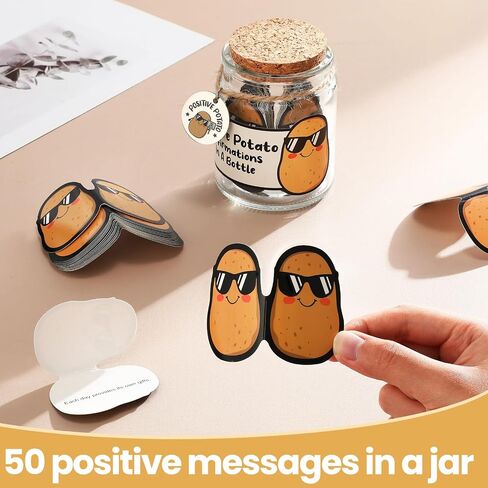 Chunful 50 Positive Pickle Messages Jar, Daily Affirmation Cards for Women, Christmas Gifts for Stocking Stuffers, Pickle Emotional Gifts with Support Stickers and Pocket Hug Coin in Saudi Arabia