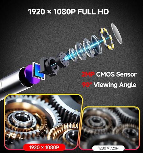Two-Way Articulating Borescope, Endoscope Camera with Light 0.24in | IPS HD Screen, IP67 Waterproof Snake Camera for Automotive, Pipe, Wall & Engine Inspection – 3.3FT(6.2mm) in Kuwait