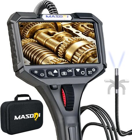 Two-Way Articulating Borescope, Endoscope Camera with Light 0.24in | IPS HD Screen, IP67 Waterproof Snake Camera for Automotive, Pipe, Wall & Engine Inspection – 3.3FT(6.2mm) in Kuwait