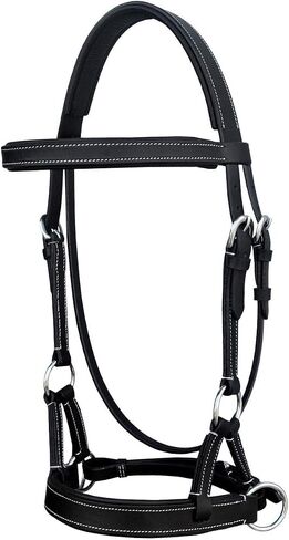 CHALLENGER English Western Horse Leather Bitless Bridle Sidepull Halter Reins Brown 7701BKF in Kuwait