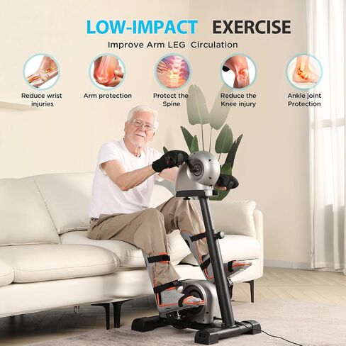 Phyciser دراجة تمرين بمحرك للعلاج الطبيعي مع دعم الساق ودعامة اليد للسكتة الدماغية - جهاز تمرين دواسة الساق للذراع|معدات إعادة التأهيل |يساعد الساقين والركبتين والقدمين والذراعين|كبار السن والمعاقين in Kuwait