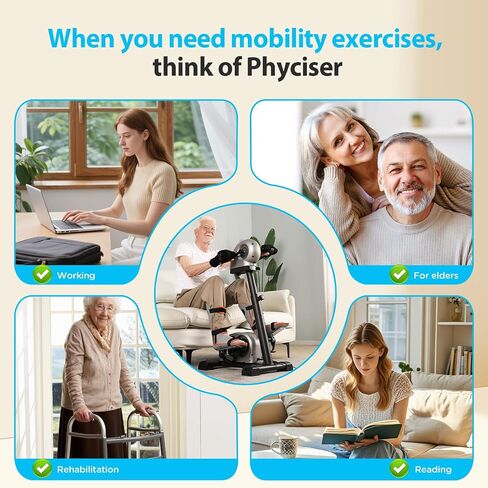Phyciser دراجة تمرين بمحرك للعلاج الطبيعي مع دعم الساق ودعامة اليد للسكتة الدماغية - جهاز تمرين دواسة الساق للذراع|معدات إعادة التأهيل |يساعد الساقين والركبتين والقدمين والذراعين|كبار السن والمعاقين in Kuwait