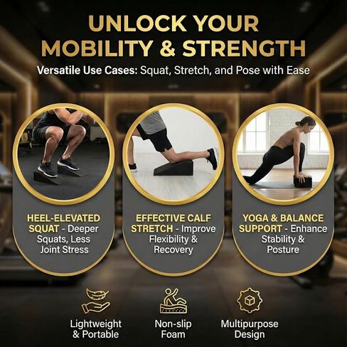 Pack of 2 Squat Wedge Block for Elevated Heel Squats and Deadlifts - Improve Mobility, Balance, and Strength - Non-Slip in Saudi Arabia