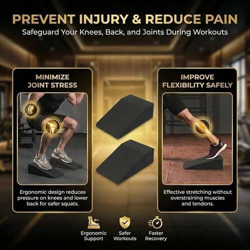 Pack of 2 Squat Wedge Block for Elevated Heel Squats and Deadlifts - Improve Mobility, Balance, and Strength - Non-Slip in Saudi Arabia