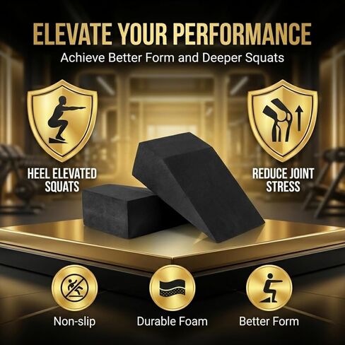 Pack of 2 Squat Wedge Block for Elevated Heel Squats and Deadlifts - Improve Mobility, Balance, and Strength - Non-Slip in Saudi Arabia