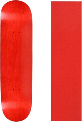 Moose Skateboard Deck Pro 7-Ply Canadian Maple Stained RED with Griptape in Kuwait