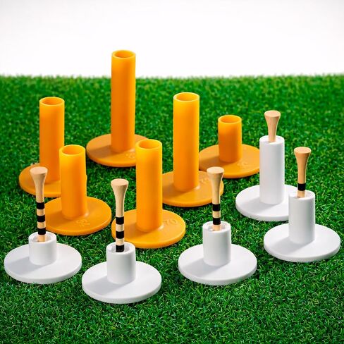 SAPLIZE Golf Mat Tee Set, 5/11 Pcs Rubber Tees with 40 Bamboo Golf Tees, for Practice Mats, Driving Range & Golf Simulator in Kuwait