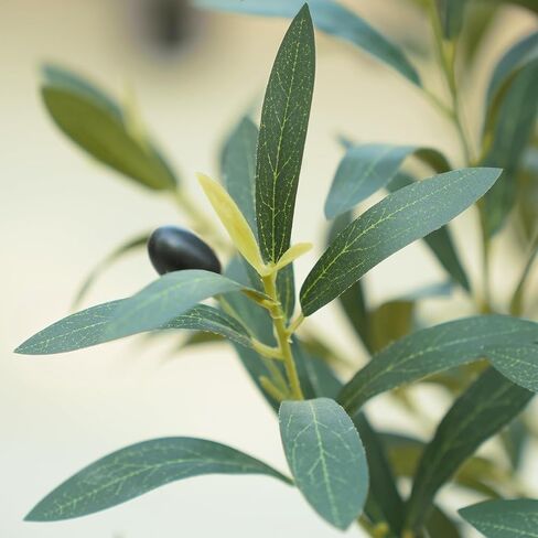 Artificial Olive Tree 6FT Faux Olive Tree - Adjustable Branches UV Resistant with Brown Taper Planter and Pebbles - Faux Plants Indoor for Living Room, Office Decor and Bedroom in Kuwait