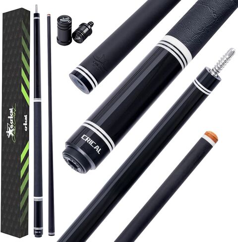 عصا البلياردو من ألياف الكربون CRICAL RICAL مقاس 58 بوصة 19oz عصا البلياردو الاحترافية ذات عمود مستدق منخفض الانحراف عصا حمام السباحة الاحترافية المصنوعة يدويًا مع مستوى منافسة طرف 12.5 مم، فائقة النعومة in Kuwait