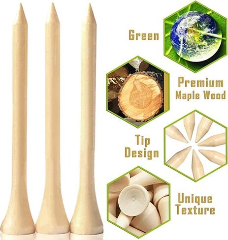 250/130/100 Pack of 2-3/4 or 3-1/4 Inches Professional Bamboo Golf Tees - Stronger Than Wooden Golf Tees Biodegradable & Less Friction in Saudi Arabia