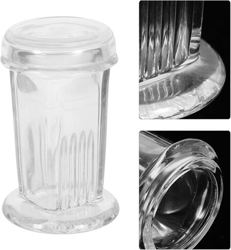 Alipis 2pcs Laboratory Glass Staining Tanks with Lid, Coplin Jars Slide Holder for Microscope Slide Staining, 5-slide Capacity round Glass Canisters for Lab Microscope Supplies in Saudi Arabia