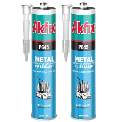 Akfix P645 Seam Sealer Beige Automotive (2x10.1 Oz.) - لاصق مانع لتسرب الدرزات من اليوريثان للمفاصل المعدنية، مانع تسرب السقف RV، قابل للرمل، قابل للطلاء، علاج سريع وربط متين | بيج، 2 قطعة in Kuwait