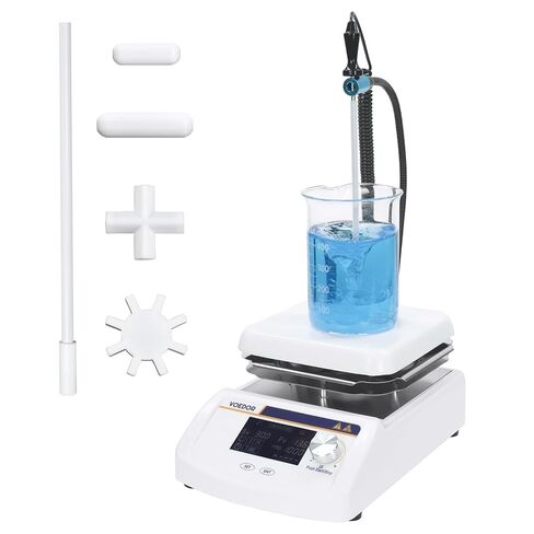 Digital Hot Plate Magnetic Stirrer 6.1 inch Max 5L Max Temp.430℃ 100-2000RPM Ceramic Coated Magnetic Mixer with 4 Stir Bars&Temp Probe Sensor（Anti-Corrosion casing）,Support Stand Included in Kuwait