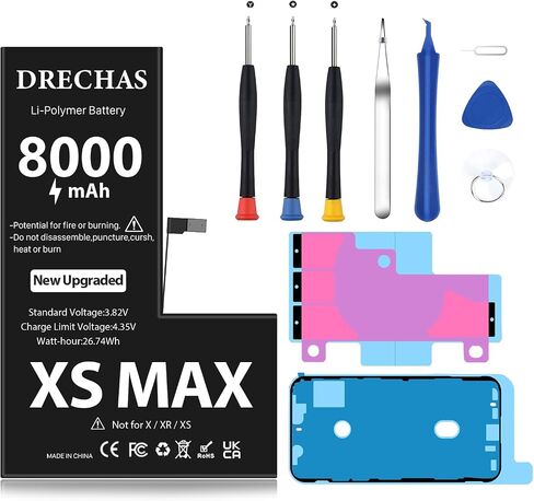 [10000mAh] بطارية لـ iPhone X ، بطارية استبدال Li-polymer ذات السعة العالية التي تمت ترقيتها على طرازات iPhone X A1865 و A1901 و A1902 مع مجموعة أدوات الإصلاح الاحترافية الكاملة in Kuwait