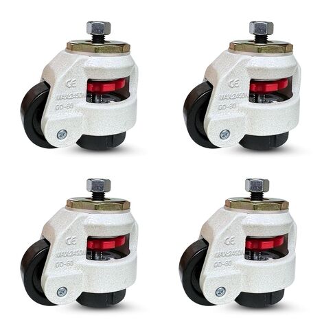 TP-40S - Retractable Leveling Machine Threaded Stem Casters w/ 1.75" Wheel - 4 Pack - 440 lbs Per Set + Hardware in Kuwait