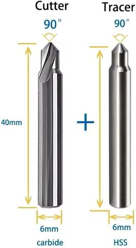90° 95° 105° Dimple Cutter in Carbide & Tracer Point in H.S.S for KABA Dimple Keys on Various Vertical Key Cutting Machines (P-4136(90°) 5pcs) in Kuwait