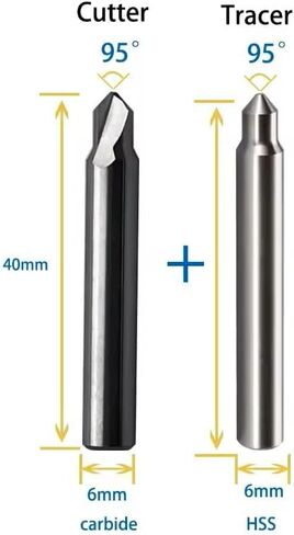 90° 95° 105° Dimple Cutter in Carbide & Tracer Point in H.S.S for KABA Dimple Keys on Various Vertical Key Cutting Machines (P-4136(90°) 5pcs) in Kuwait