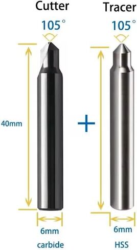 90° 95° 105° Dimple Cutter in Carbide & Tracer Point in H.S.S for KABA Dimple Keys on Various Vertical Key Cutting Machines (P-4136(90°) 5pcs) in Kuwait