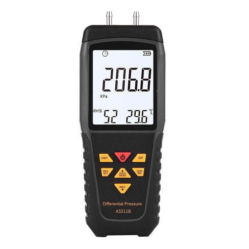 Digital Differential Pressure Gauge with Clear Display for Wide Applications -206.8~206.8KPA Tester for Chemical & Electrical Industry ABS Material (AS511) in Kuwait