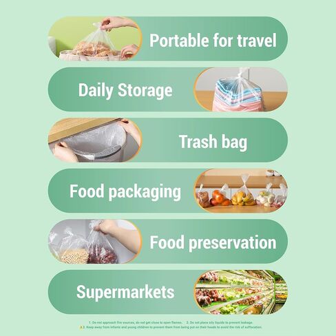 300-Count Crystal Clear BPA-Free Plastic Produce Bags Roll 12.5" x 16.5" Heavy-Duty Food Storage Bags for Kitchen in Saudi Arabia