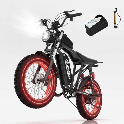 Electric Bike for Adults 1500W/3000W Peak 20" Fat Tire All-Terrain E-Bike 31/35 MPH Electric Dirt Bike 48V 15.6/20 AH Battery Tested to UL 2849 Powered in Saudi Arabia