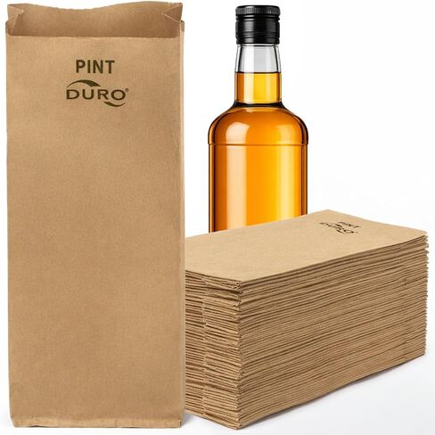 Duro Quart Bags – Kraft Paper Wine Bag, Wine Bags for Wines Bottles, Gifts & Events, Liquor Bag Bulk for Bottles, 4.25x2.5x16 Inches, 100 Count in Saudi Arabia