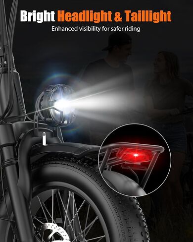 AZHAR Foldable Electric Bike for Adults, 2000W Peak Motor, Up to 28MPH 65 Miles Range, 48V 20Ah Removable Battery, 20 Inches Fat Tires Ebike, Full Suspension, 7-Speed Gear, Portable Commuter Bicycle in Saudi Arabia