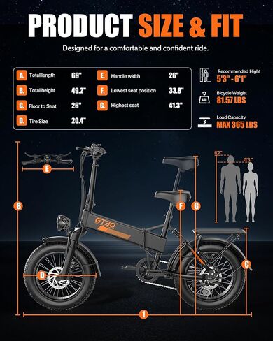 AZHAR Foldable Electric Bike for Adults, 2000W Peak Motor, Up to 28MPH 65 Miles Range, 48V 20Ah Removable Battery, 20 Inches Fat Tires Ebike, Full Suspension, 7-Speed Gear, Portable Commuter Bicycle in Saudi Arabia