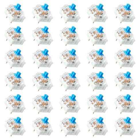 30Pcs Keyboard Clicker Fidget Toys, Blue 3Pin Keyboard Switches, Pre-Lubricated Clicky Key Switche, Dustproof Accurate Typing Tactile Feel Replacement for DIY Mechanical Gaming Keyboard 3D Prints in Saudi Arabia