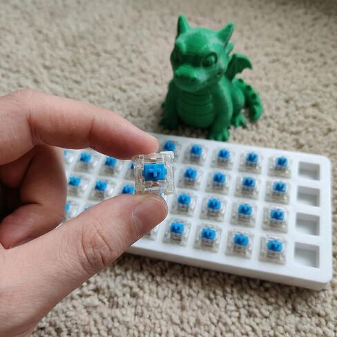 30Pcs Keyboard Clicker Fidget Toys, Blue 3Pin Keyboard Switches, Pre-Lubricated Clicky Key Switche, Dustproof Accurate Typing Tactile Feel Replacement for DIY Mechanical Gaming Keyboard 3D Prints in Saudi Arabia