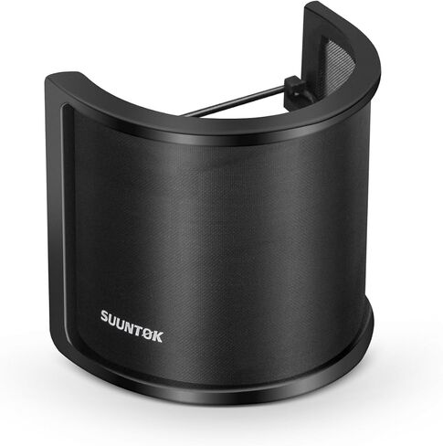 SUUNTOK Pop Filter Screen, Compact Microphone Pop Shield Windscreen with Metal Mesh Handheld Mic Mask for Vocal Recording, YouTube Videos, Streaming, Gaming in Saudi Arabia