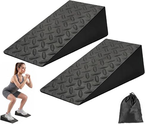 2 Pack Squat Wedge Block Set for Squats, Heel Elevated Squat Wedge for Improved Depth & Mobility, Non-Slip Workout Wedges for Weightlifting, Calf Stretching, Ankle Mobility & Home Gym Training in Saudi Arabia