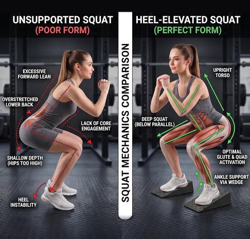 2 Pack Squat Wedge Block Set for Squats, Heel Elevated Squat Wedge for Improved Depth & Mobility, Non-Slip Workout Wedges for Weightlifting, Calf Stretching, Ankle Mobility & Home Gym Training in Saudi Arabia