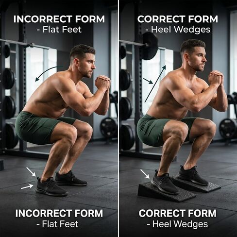 2 Pack Squat Wedge Block Set for Squats, Heel Elevated Squat Wedge for Improved Depth & Mobility, Non-Slip Workout Wedges for Weightlifting, Calf Stretching, Ankle Mobility & Home Gym Training in Saudi Arabia