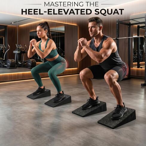 2 Pack Squat Wedge Block Set for Squats, Heel Elevated Squat Wedge for Improved Depth & Mobility, Non-Slip Workout Wedges for Weightlifting, Calf Stretching, Ankle Mobility & Home Gym Training in Saudi Arabia