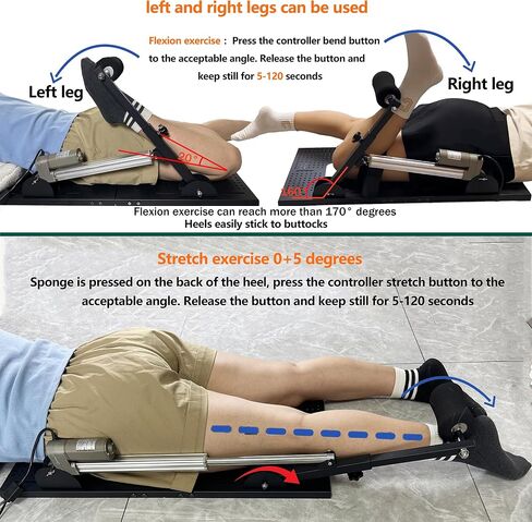 Electric Prone Knee Exerciser with Smart Remote Control for Knee Replacement Recovery Aids Kit Knee Therapy Exercise Strengthening Equipment-Black in Saudi Arabia